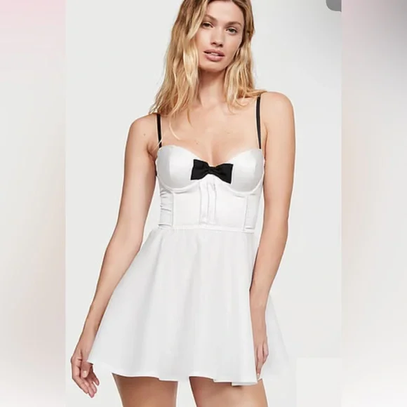 skater slip dress Boyasly Slip Dress in Skater Polka Blue